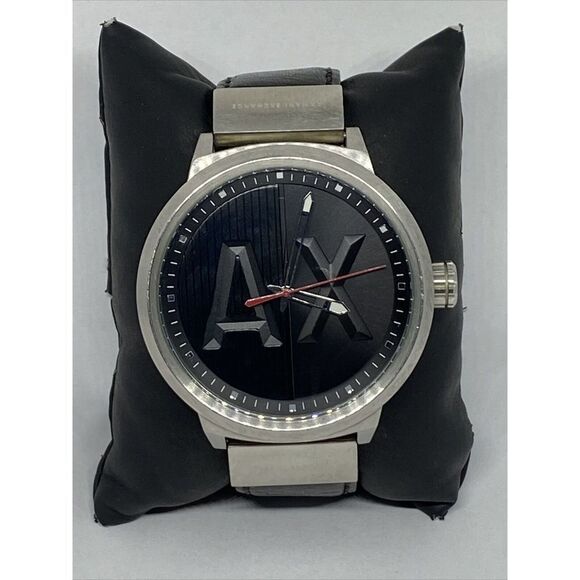 Armani Exchange AX1361 Men\'s Leather Analog Black Dial Quartz Wristwatch JK175 main image 8